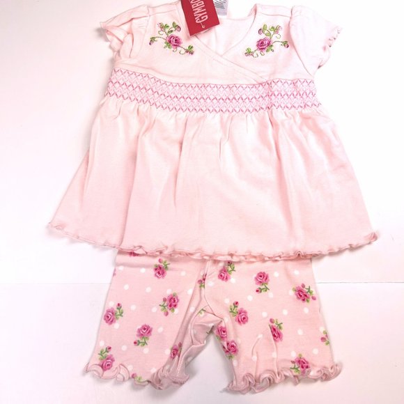 Bubbly Sailboats Pink - Smocked Top & Bike Short main image 1
